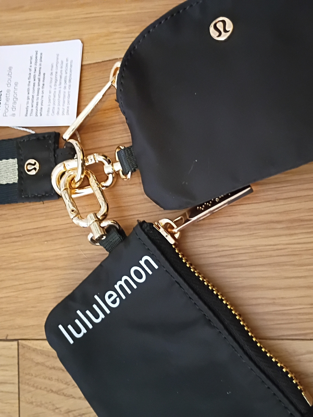 lululemon athletica Black Dual Pouch Wristlet with Strap - Picture 3 of 3